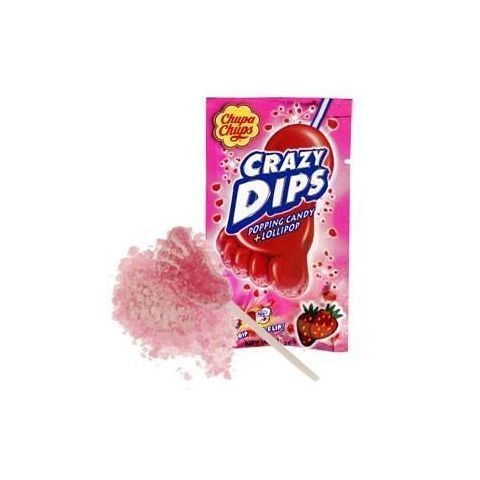 Стріляючі льодяники Chupa Chups Crazy Dips Strawberry Чупа Чупс Полуниця 14 г 112093 фото