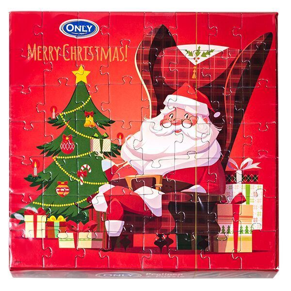 Шоколадні цукерки Only Merry Christmas Праліне + Пазли 120 гр 9002859103919 фото
