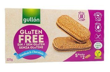 Печенье без глютена Gullon Sandwich chocolate сэндвич с шоколадом 225 г ТМ Gullon Гуллон Испания 111997 фото