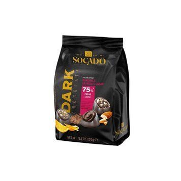 Шоколадные конфеты пралине Socado Dark Chocolate 75% Arancio/Cacao/Mandorla Апельсин Какао Миндаль 230 г 112098 фото
