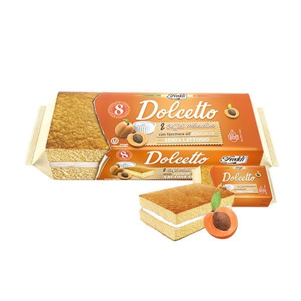 Бісквіти з кремом Freddi 8 Dolcetto Apricot Абрикос 200 г 112227 фото