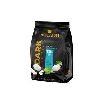 Шоколадные конфеты пралине Socado Extra Dark Choco Mint&Coconut Экстра темный Мята и Кокос 230 г 112100 фото