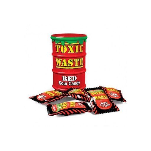 Кислые конфеты Toxic Waste Red Drums Токсик Вейст красный 42 г 112182 фото