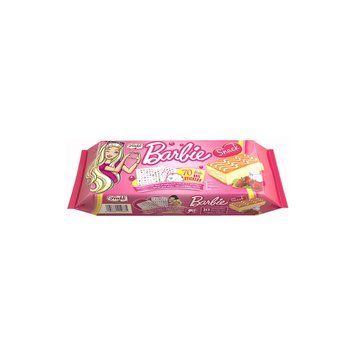 Бисквиты с кремом Freddi Barbie Strawberry-Yogurt Барби Клубника и Йогурт + наклейки 250 г 112232 фото