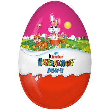 Шоколадное яйцо Kinder Uberraschung Riesen Ei Easter Maxi розовые 220g 111505 фото