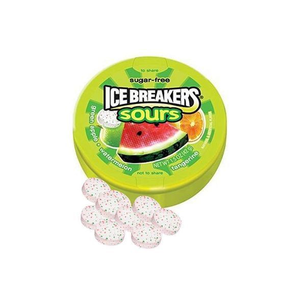 Освежающие леденцы Ice Breakers Fruit Sours Sugar Free Фруктовые Без сахара 42 г 112184 фото