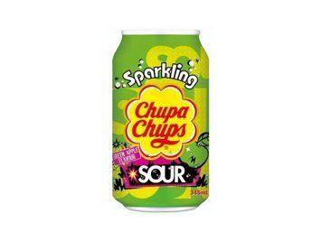Газировка Chupa Chups Sparkling Sour Green Apple Extreme Sour Экстра кислое зеленое яблоко 345 мл TM Chupa Chups Чупа Чупс США 111755 фото