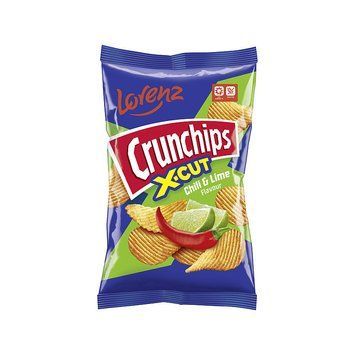 Чіпси Lorenz Crunchips X-Cut Chilli & Lime Чилі та Лайм 75 г 4018077000638 фото
