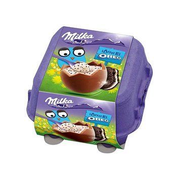 Шоколадні яйця Мілка Milka L&ouml;ffel Ei Oreo з начинкою вершковий мус і печиво Орео 144 г 112497 фото