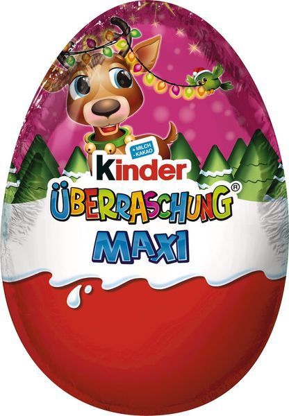 Новогодний Киндер Яйцо Kinder Surprise Maxi Макси для девочек 100 г 4008400231723 фото