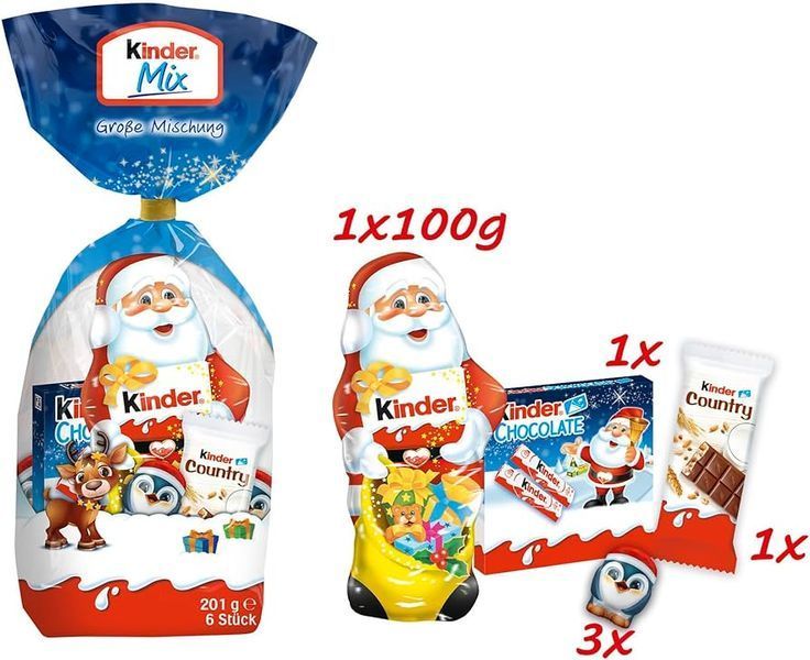 Новорічний набір солодощів Kinder Mix із Санта Клаусом 201 г 112212 фото
