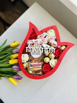 Набор "Тюльпан Ферреро"  Размер коробки: 29*26*9 см 112475 фото