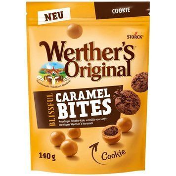 Драже Werthers Caramel Bites Cookie с шоколадним печивом 140 г ТМ Werthers Original Везерс Ориджинал Німеччина 112009 фото