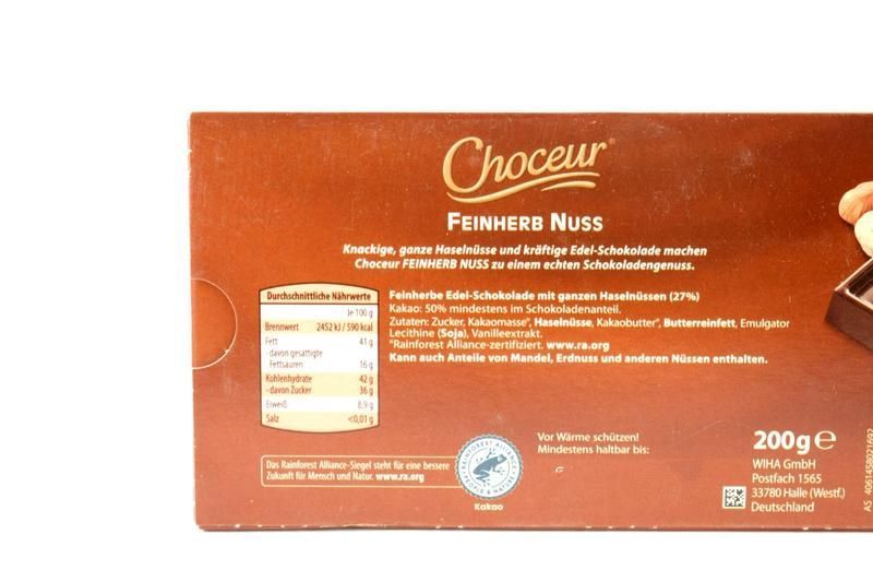 Шоколад Choceur Feinherb Nuss 200 г 111281 фото