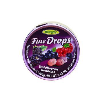 Леденцы Fine Drops Waldbeeren Лесные ягоды 200 г ТМ Woogie Вуги Германия 111814 фото
