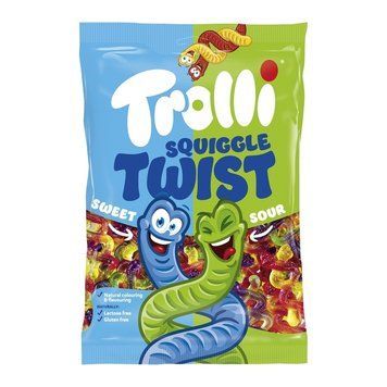 Желейки Gummi Candy Squiggle Twist Черв'ячки Твіст 1кг ТМ Trolli Тролі Німеччина 111764 фото