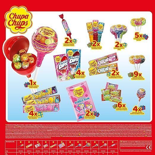 Адвент календар Чупа Чупс Chupa Chups Adwentskalender з льодяниками та жуйками 800 г 112348 фото