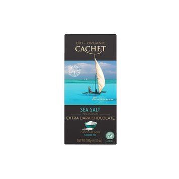 Екстра чорний шоколад з Морською Сіллю Cachet Bio Organic Extra Dark Sea Salt 72% какао 100 г 112449 фото