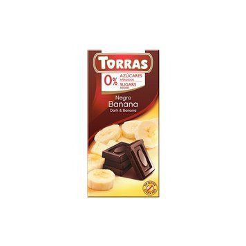 Шоколад черний TORRAS c бананом 52% какао без глютена и сахара 75 г 112072 фото