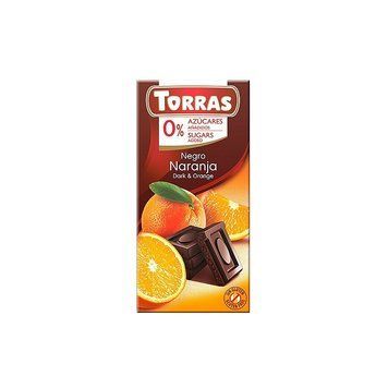 Шоколад черний TORRAS с апельсином 52% какао без глютена и сахара 75 г 112073 фото