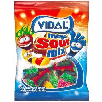 Желейные конфеты Vidal Mega Sour Mix Мега Кислый Микс 90 г ТМ Vidal Видаль Испания 111925 фото