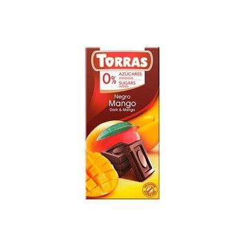 Шоколад черний TORRAS с манго 52% какао без глютена и сахара 75 г 112077 фото