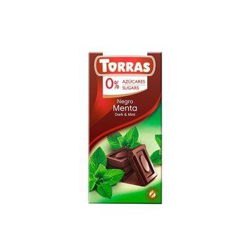 Шоколад черний TORRAS с мятой 52% какао без глютена и сахара 75 г 112078 фото