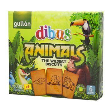 Печиво для дітей Gullon Dibus Animals бісквітне 600 г ТМ Gullon Гуллон Іспанія 111983 фото