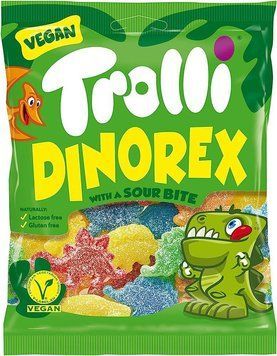 Желейки Dinorex sour кислі 100г ТМ Trolli Тролі Німеччина 111734 фото