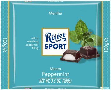 Шоколад Ritter Sport чорний з м'ятною начинкою 100 г 111683 фото