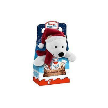 Подарочный набор Kinder Maxi Mix с мягкой игрушкой Новогодний Мишка 133 г 112363 фото