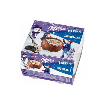 Шоколадні кульки Milka Орео Snow Balls із кремовою начинкою та шматочками печива 112 г 112365 фото